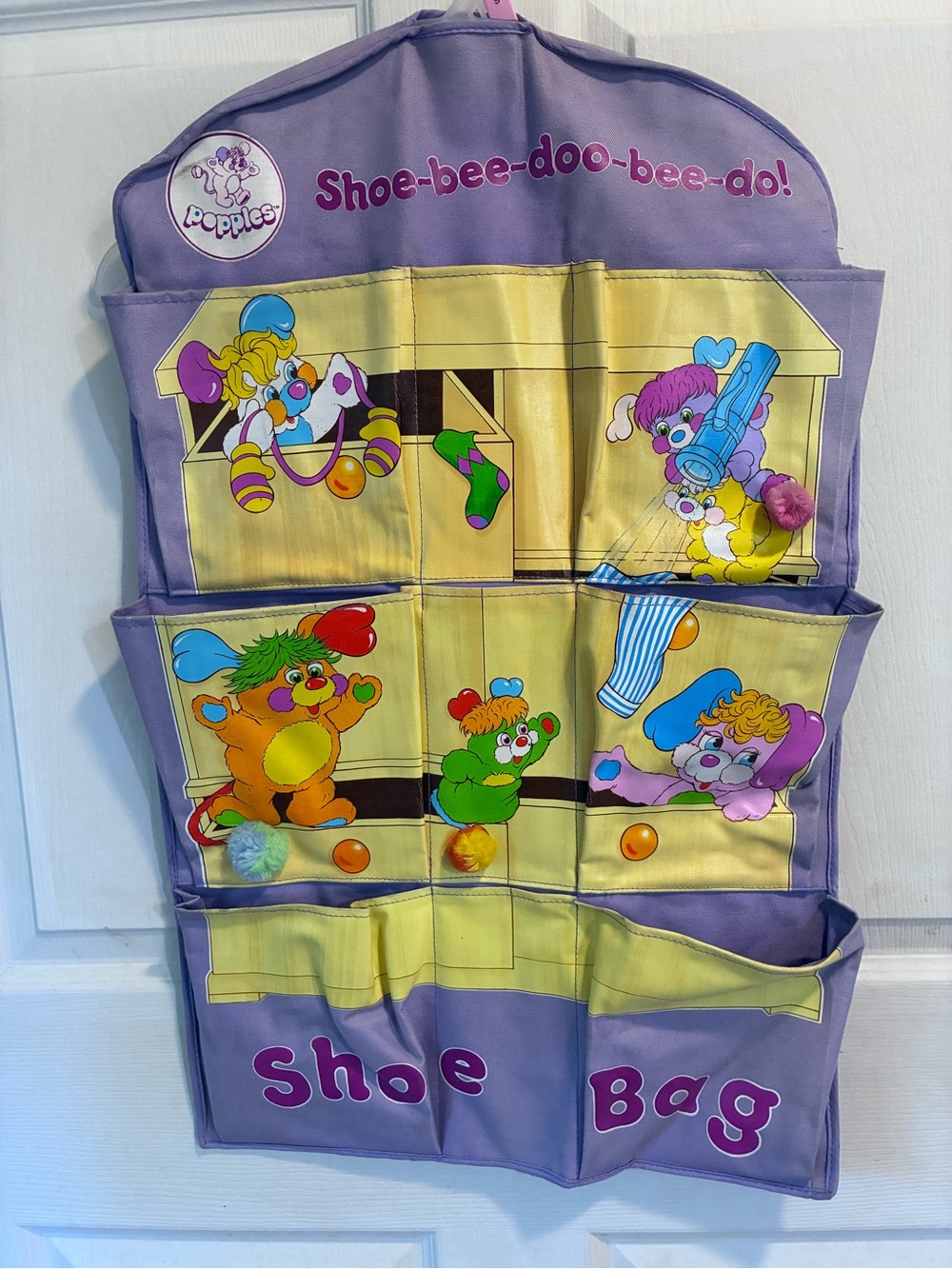 Vintage Popples Hanging Shoe Bag Pocket Organizer Shoe-Bee-Doo-Bee-Do